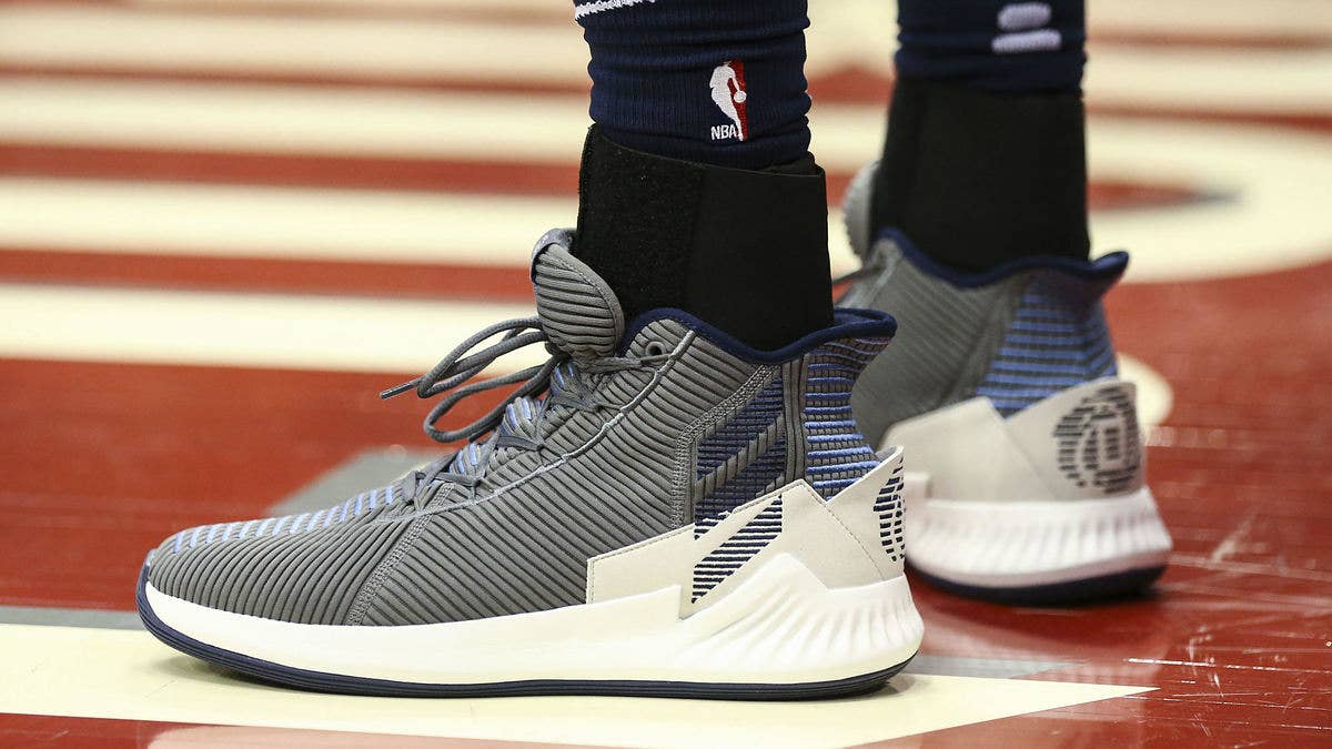 Minnesota Timberwolves' Derrick Rose debuts his Adidas D Rose 9 signature sneakers against the Houston Rockets during the NBA Playoffs