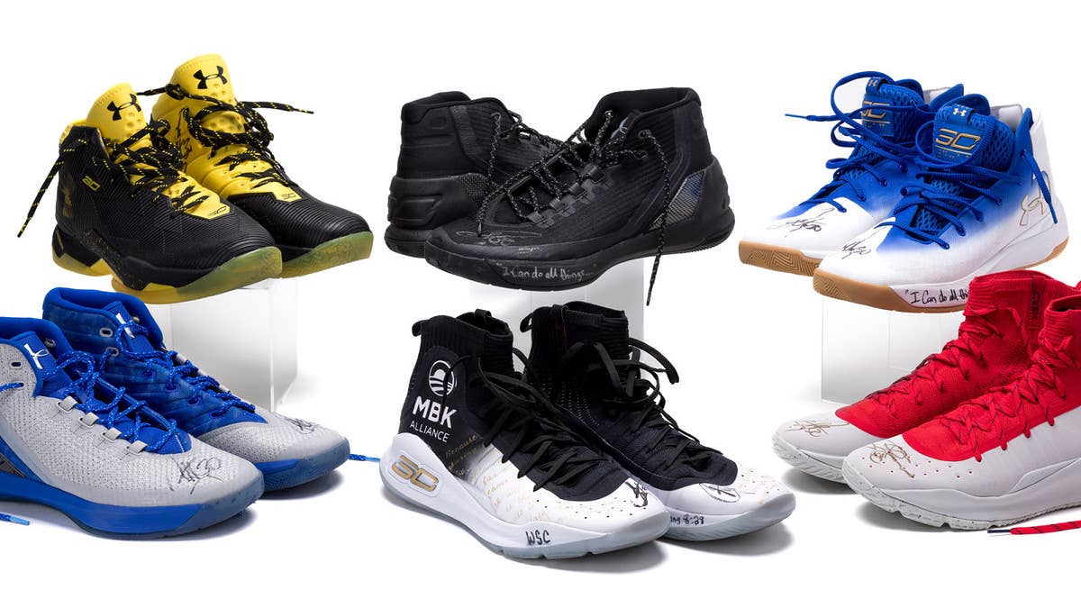 Stephen Curry is raffling six of his game-worn and autographed sneakers with StockX and proceeds benefit the Curry Family Foundation.
