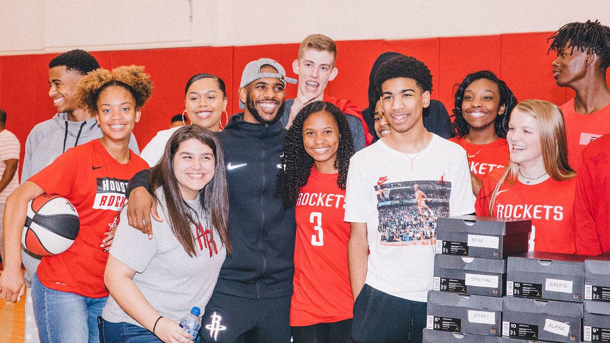 A group of Houston high schoolers were gifted unreleased Jordan CP3.11 sneakers from Rockets star Chris Paul.