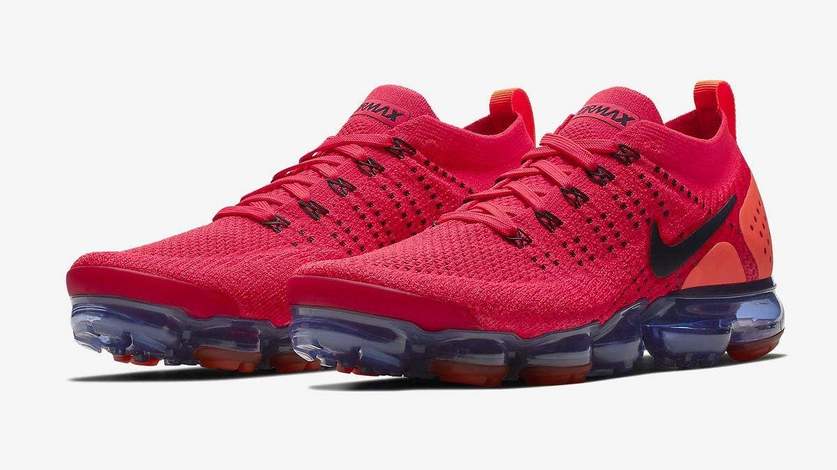 Nike prepares more bright colorways of the Air VaporMax 2 Flyknit for summer with a "Red Orbit" iteration releasing on July 19, 2018 at a retail price of $190.