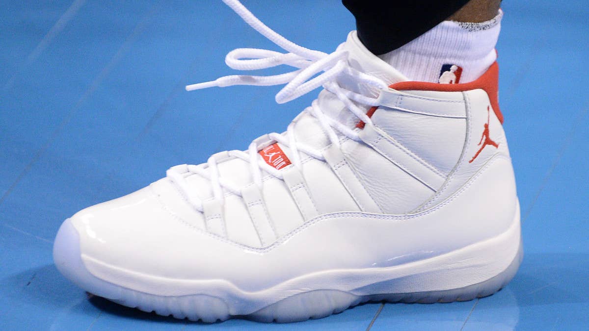 Chris Paul was spotted in a never-before-seen Air Jordan 11 PE during shootaround in Oklahoma City.