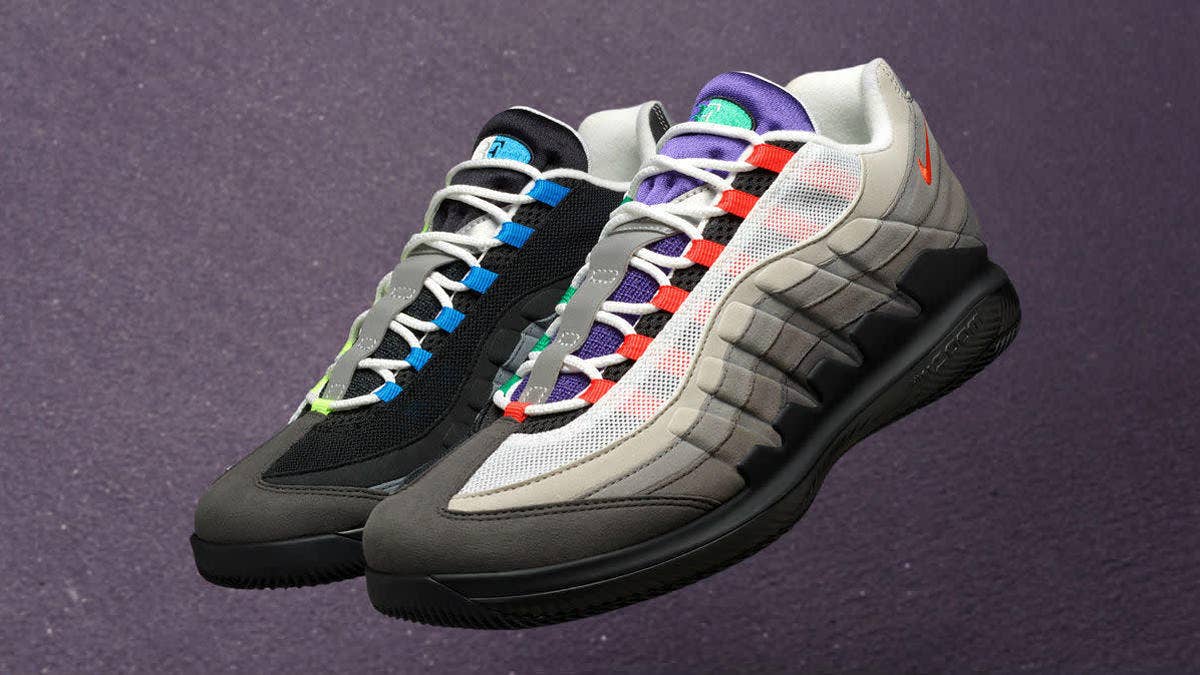 The 'Greedy' NikeCourt Vapor RF X Air Max 95 will release on March 20, 2018 for $180.