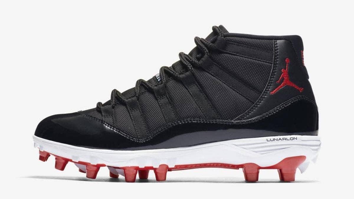 Jordan Brand is releasing new Air Jordan 11 TD Cleats for the football season in OG 'Bred' and 'Columbia' colorways. Find out more details including release dates here.