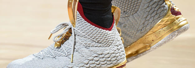 Grey and 2024 gold lebrons