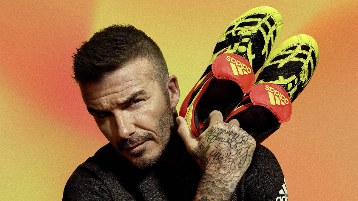 Adidas is celebrating the 2018 FIFA World Cup by releasing cleat and trainer versions of David Beckham's Predator Accelerator model from 1999.
