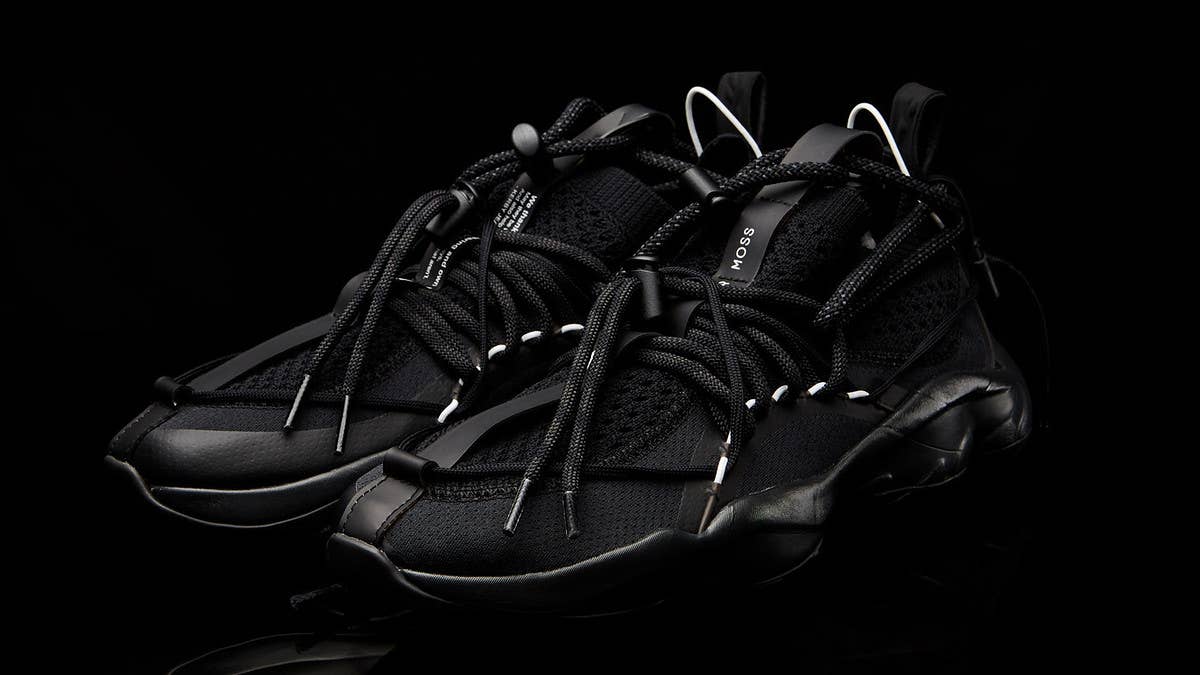 Release information for the upcoming black colorway of the Pyer Moss x Reebok DMX Fusion Experiment, which originally debuted during Pyer Moss' fall/winter 2018 fashion show.
