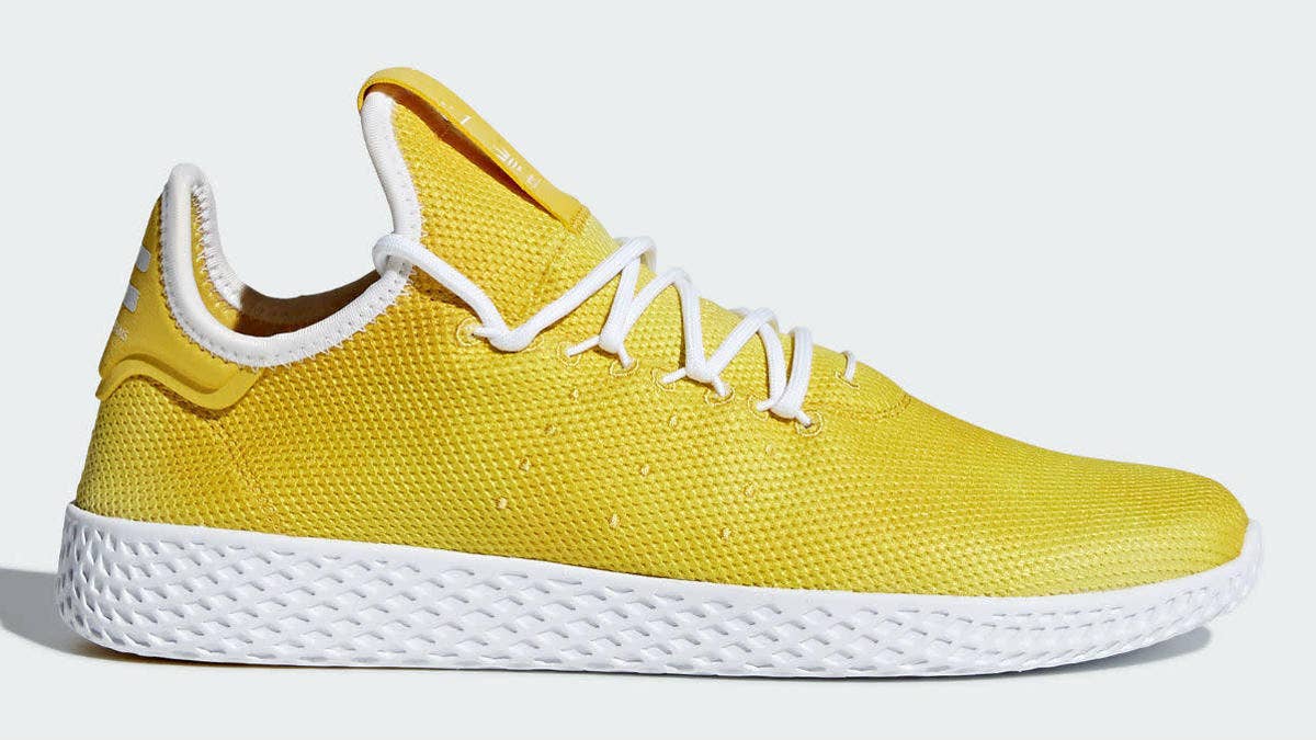 The 'Bright Yellow' Pharrell Williams x Adidas Tennis Hu will release on March 2, 2018 at a retail price of $110.