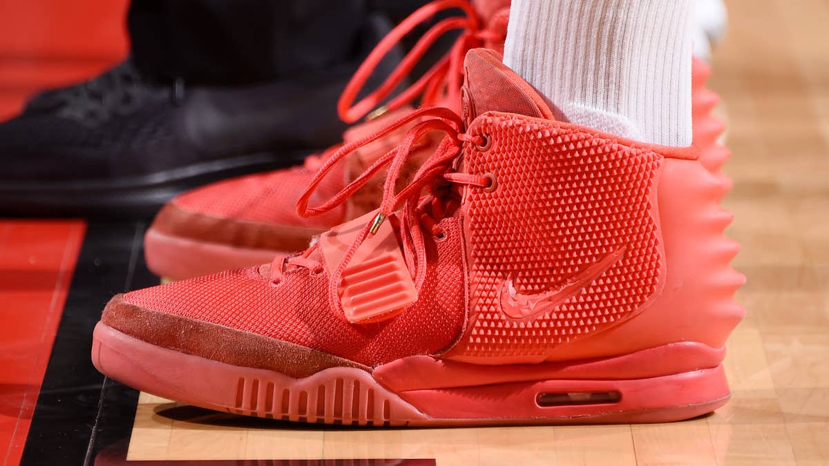 NBA sneaker king P.J. Tucker breaks out Kanye West's 'Red October' Nike Air Yeezy 2s against the Los Angeles Clippers.