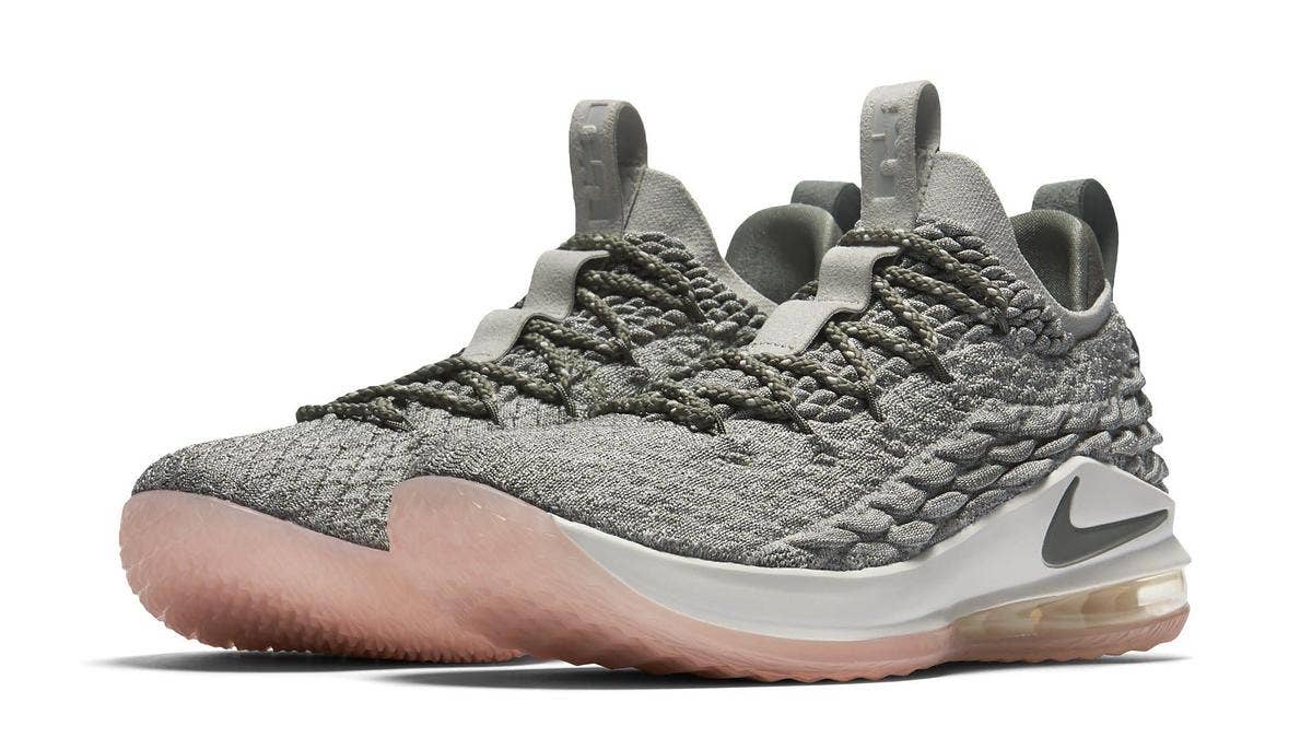 The release date and details for the Nike LeBron 15 Low 'Light Bone/Dark Stucco-Sail.'
