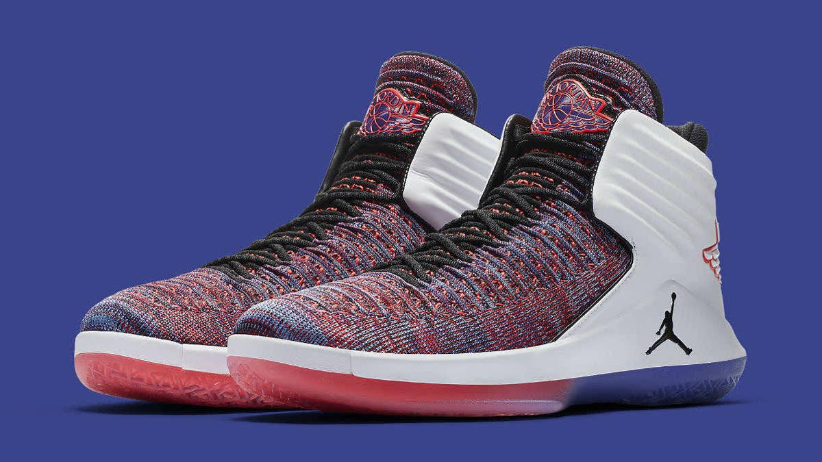 Perhaps the final colorway of Michael Jordan's current flagship model, the 'Finale' Air Jordan 32 features multicolor Flyknit, white leather overlays and custom tagging.