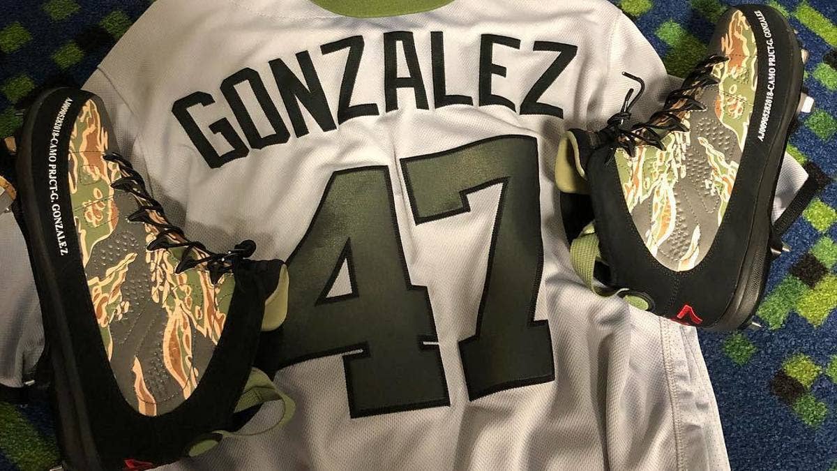 'Camo Project' Memorial Day cleats given to Jordan Brand's MLB reps.