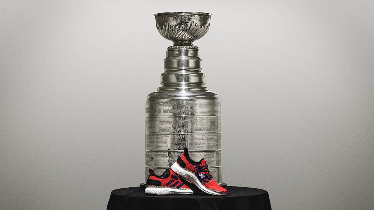 Adidas created limited edition pairs of the Speedfactory AM4NHL to celebrate the Washington Capitals winning the Stanley Cup. 