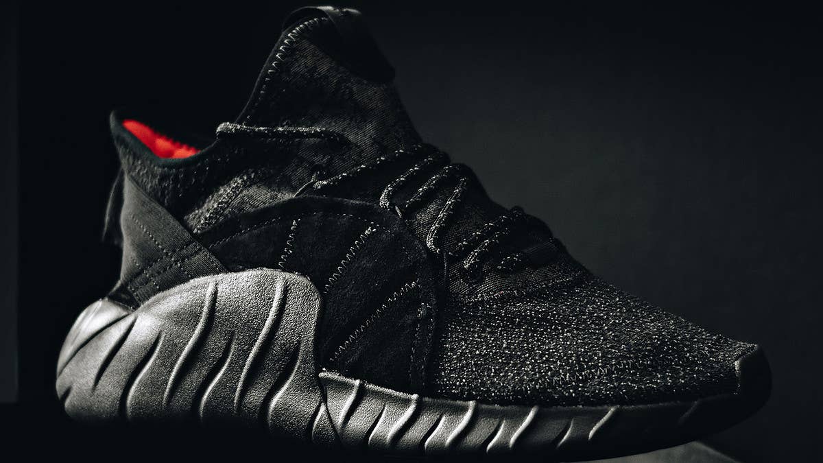 The 'Triple Black' Adidas Tubular Rise is available now.
