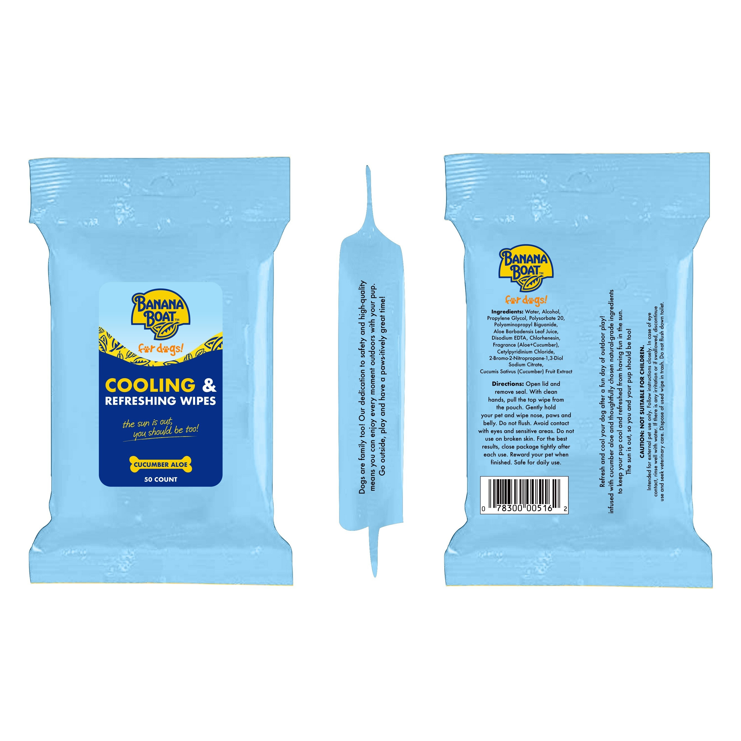 banana boat cooling and refreshing wipes for dogs