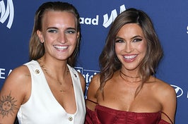 A closeup of Chrishell and G Flip