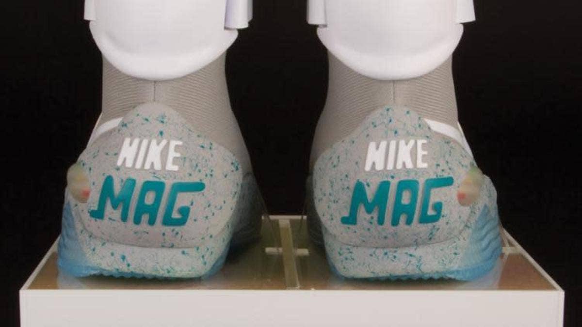 Auto-Lacing Nike Mag Marty McFly sneakers are up for auction.