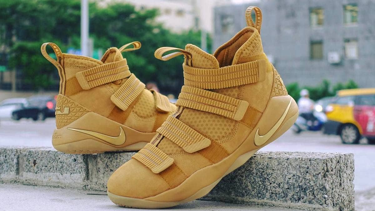 The 'Wheat' Nike LeBron Soldier 11 is available now for $130.