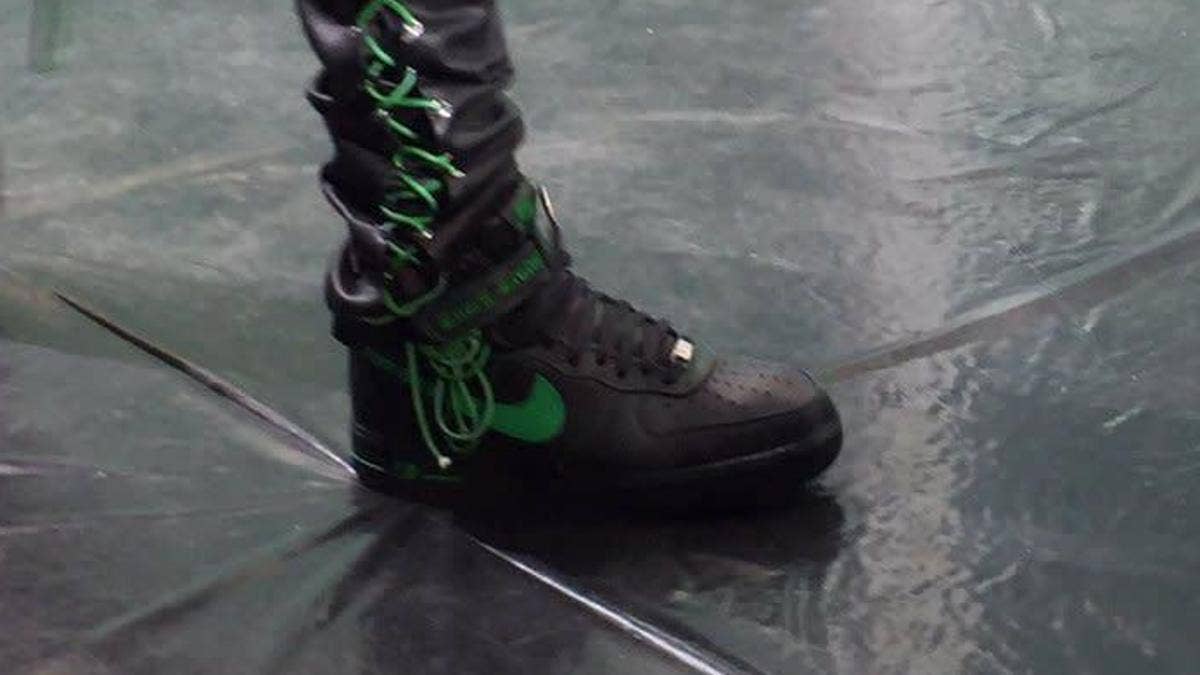 VLONE x Nike Air Force 1 Highs previewed at fashion show in Paris.