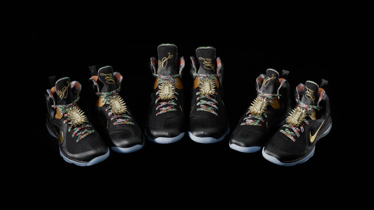 The rare 'Watch the Throne' Nike LeBron 9s made for Kanye West and Jay Z.