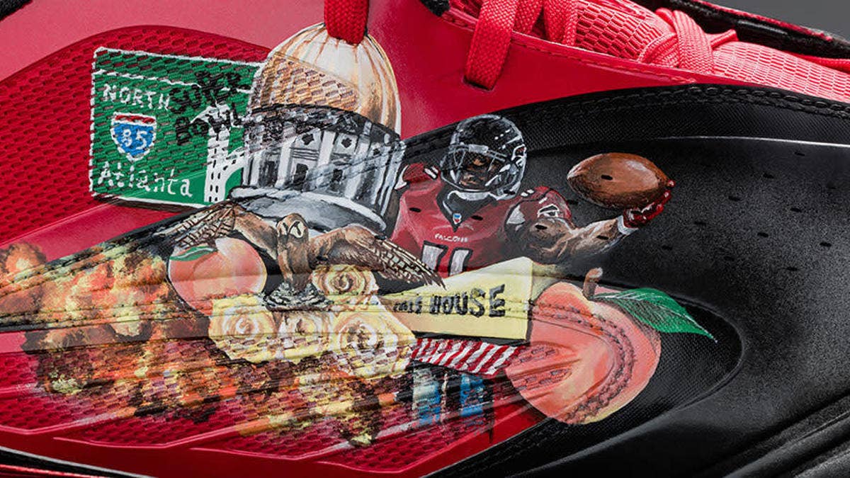 Migos presented Julio Jones with Atlanta-themed custom cleats ahead of Super Bowl LI.