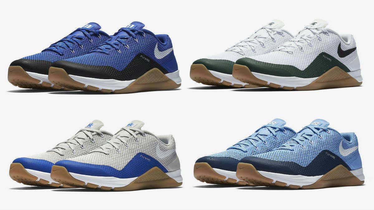 College colorways of Nike's Metcon trainer are available now.
