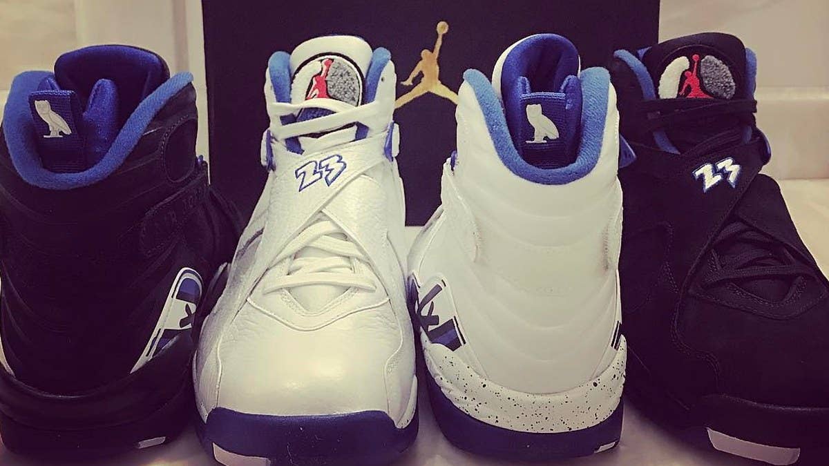 Drake is giving away one of his Air Jordan 8 "Calipari Packs" on Instagram.