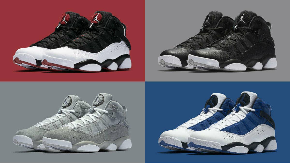 Four colorways of the Jordan 6 Rings are releasing this spring.