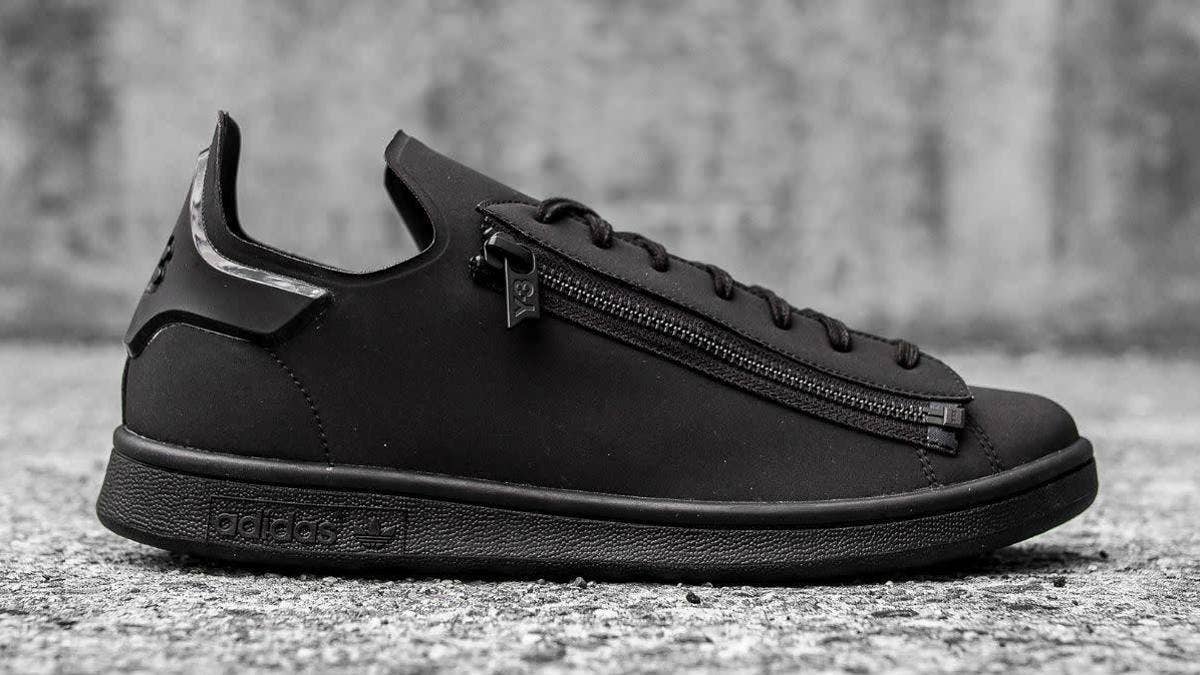 The Adidas Y3 Stan Smith Zip is available in "Triple Black" for $320.