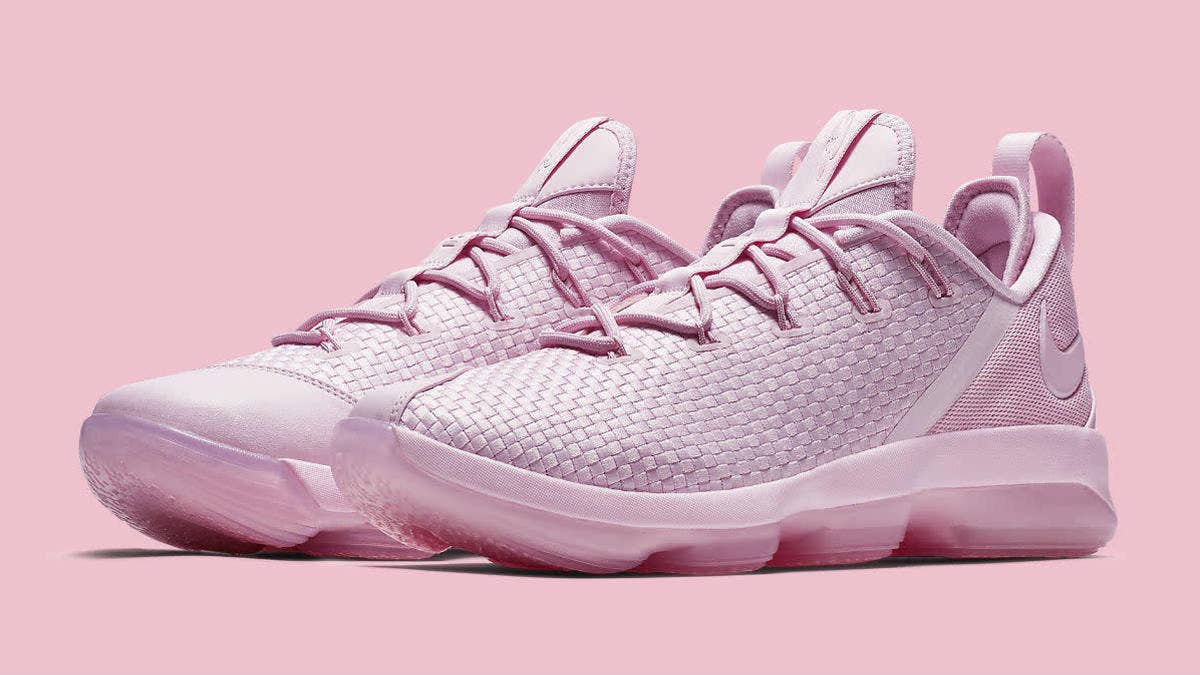 The pink Nike LeBron 14 Low releases Summer 2017.