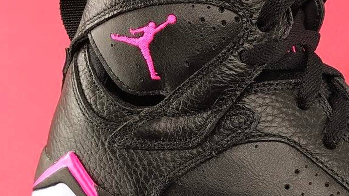 Air Jordan 7s in black and hyper pink releasing on April 29.