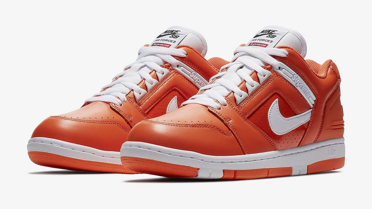 Supreme's Nike SB Air Force 2s are releasing online via Nike.
