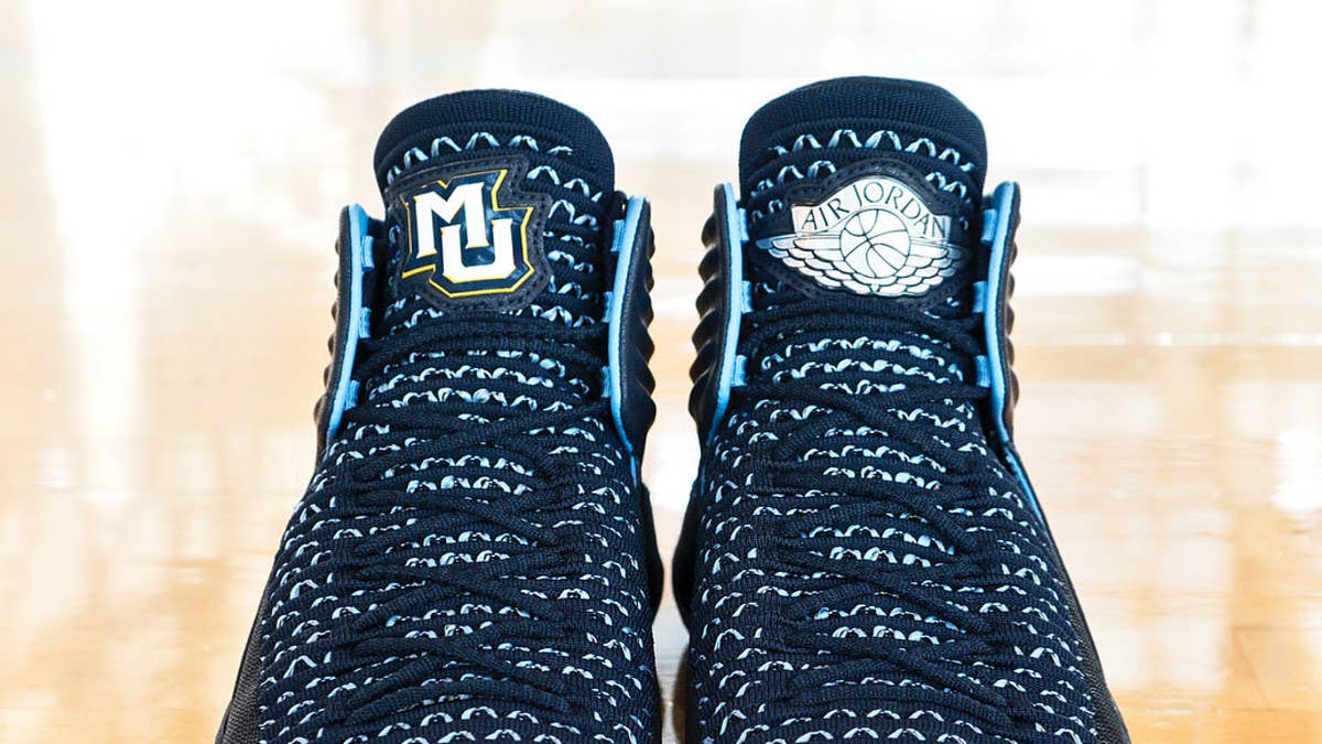 Exclusive Air Jordan 32 colorway made for Marquette Basketball.