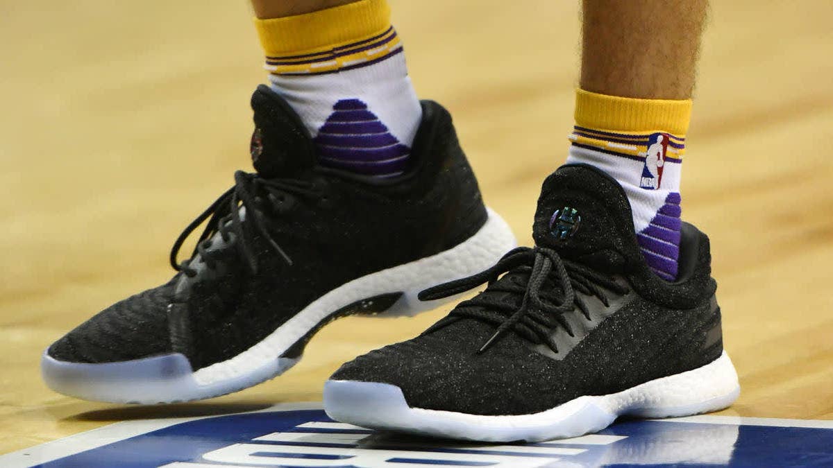 James Harden Reacts to Lonzo Ball Wearing His Adidas Sneakers.