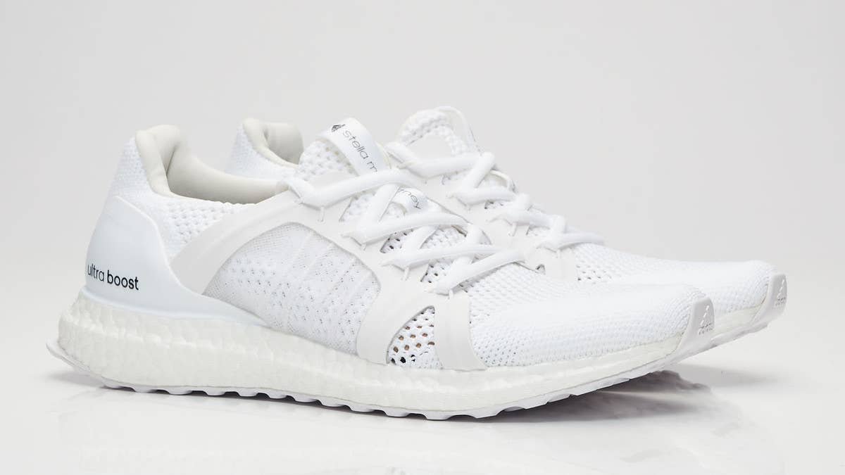 Stella McCartney's Adidas Ultra Boost uses the popular 'Triple White' look on this new release.