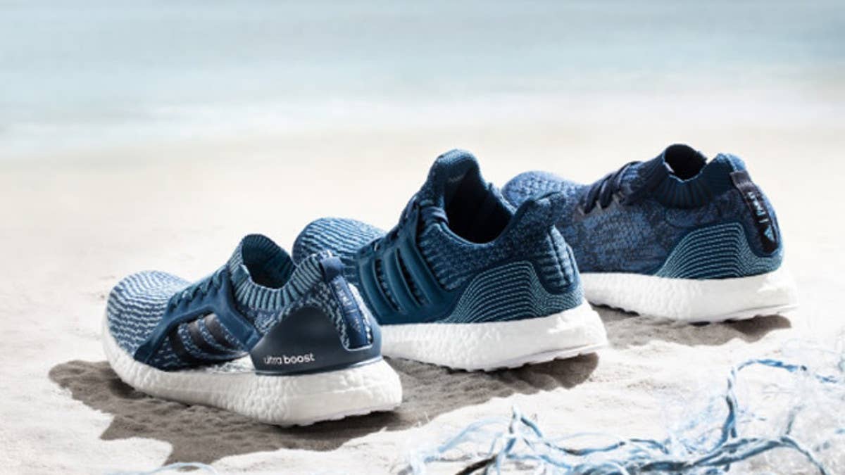 Parley x Adidas Ultra Boost 'Night Navy' collection releasing on May 10.