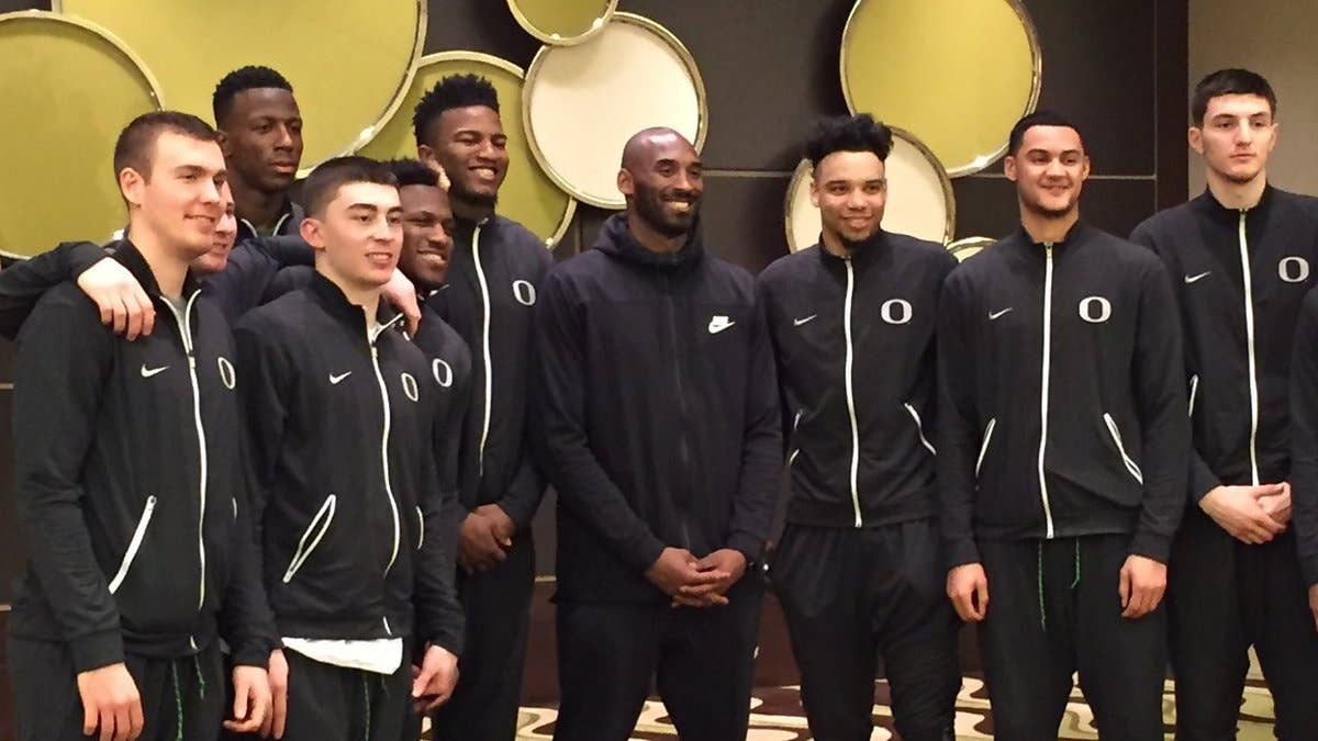 The Oregon Ducks met with the Mamba ahead of their Final Four appearance.
