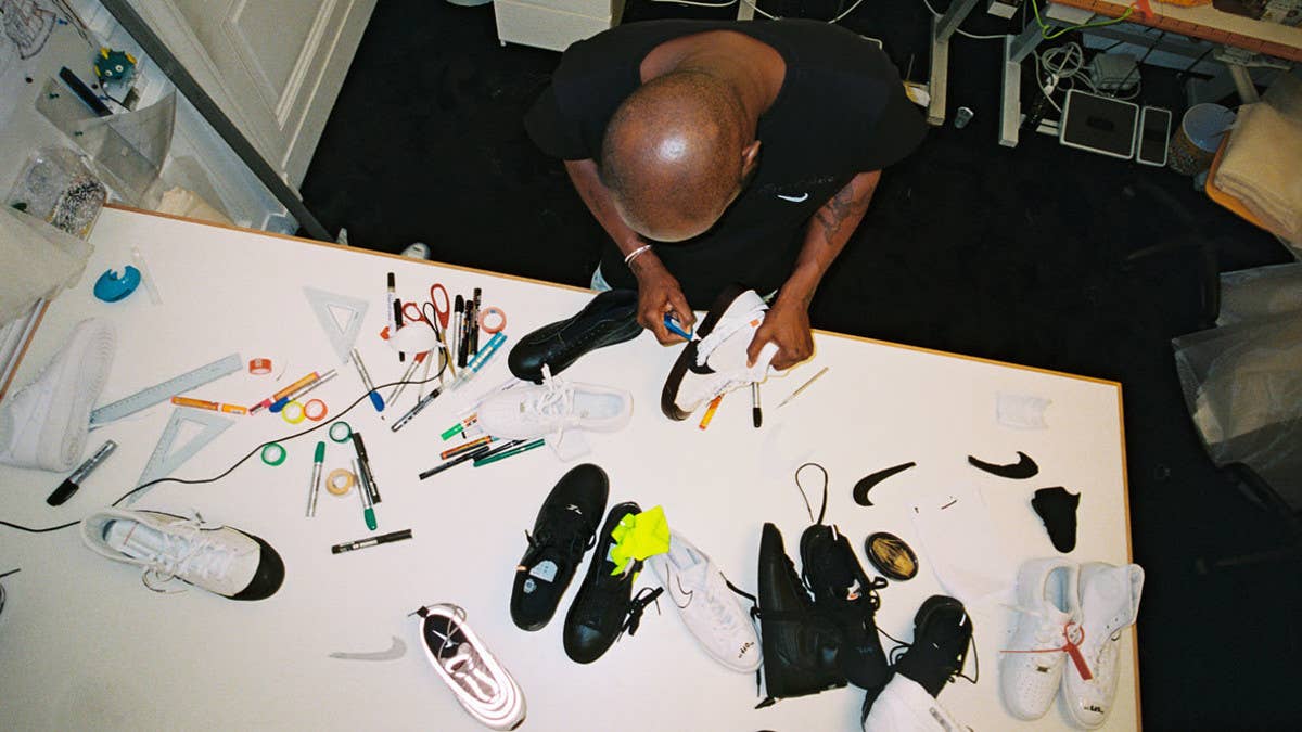 Off-White designer Virgil Abloh unveils his 'The Ten' pack of Nike sneaker collaborations.