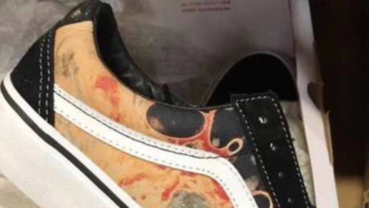 Vans and Supreme team up for blood and semen sneakers.