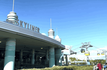 A gif of the Disney Skyliner