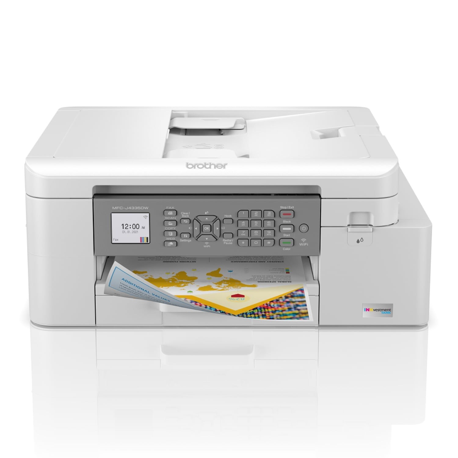the white and gray printer