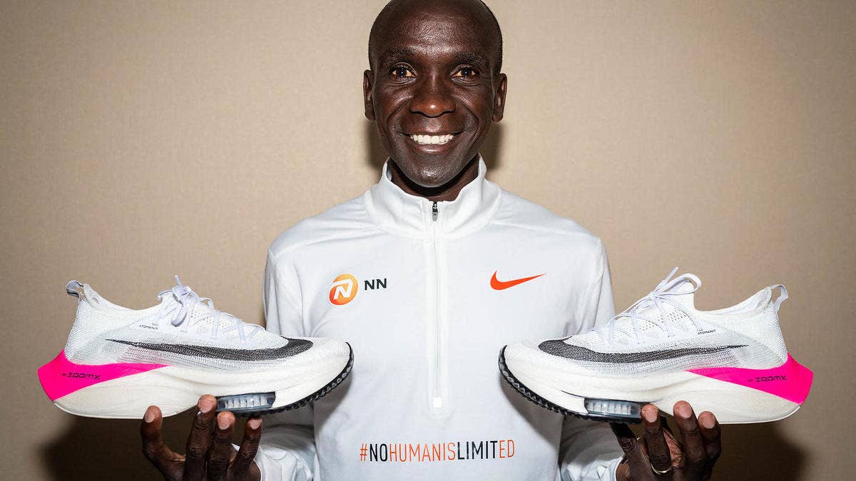 Nike is being accused of cheating to break the two-hour marathon record after Eliud Kipchoge wore the brand's Zoomx Next% sneakers.
