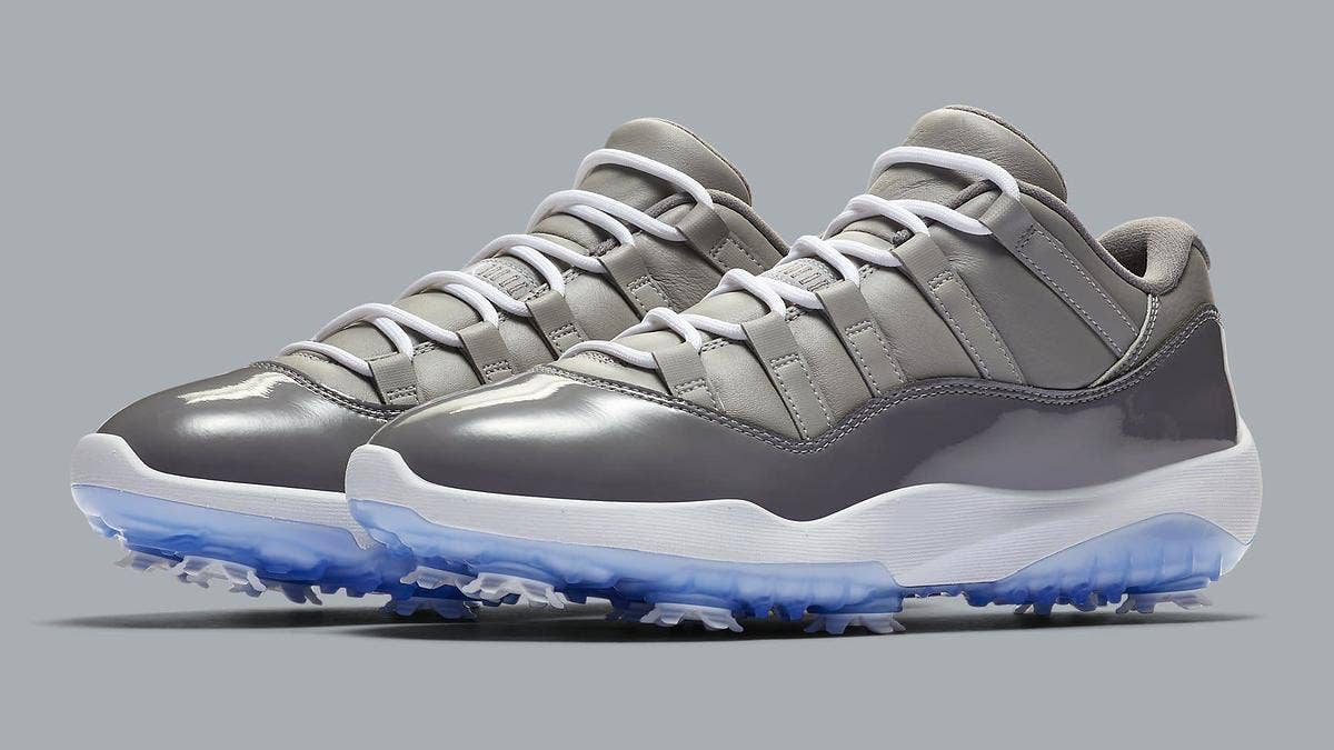 First spotted in 2015, the 'Cool Grey' Air Jordan 11 golf shoe is finally set to make its retail debut ahead of Thanksgiving.
