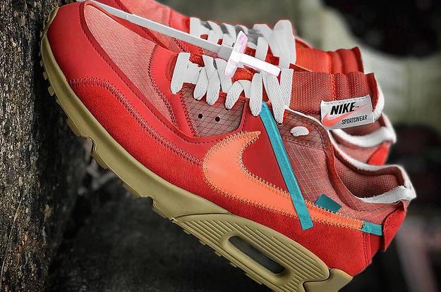 Air max 90 2025 off white university red