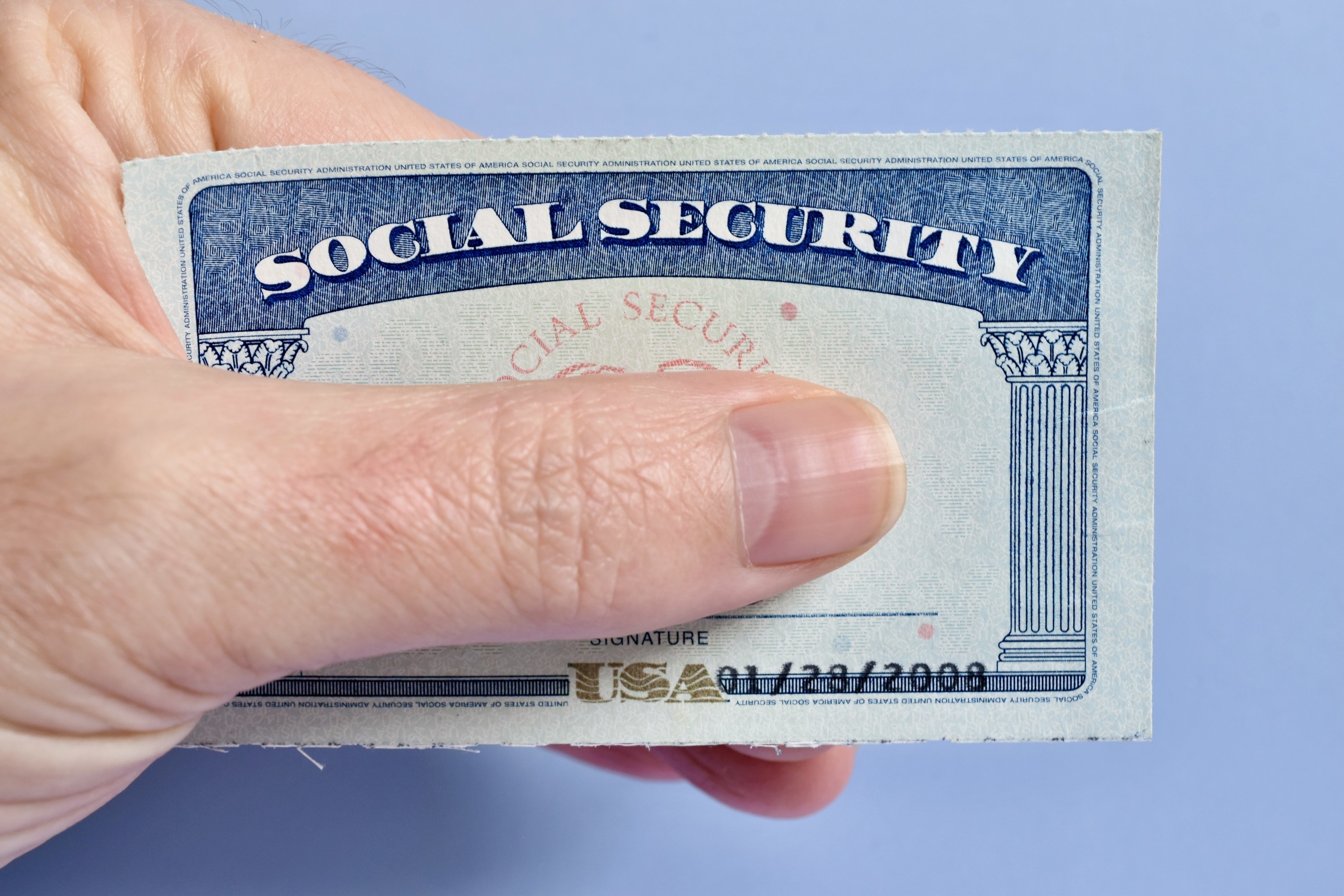 social security card with number blocked