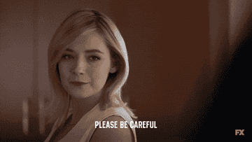 woman saying &quot;please be careful&quot;