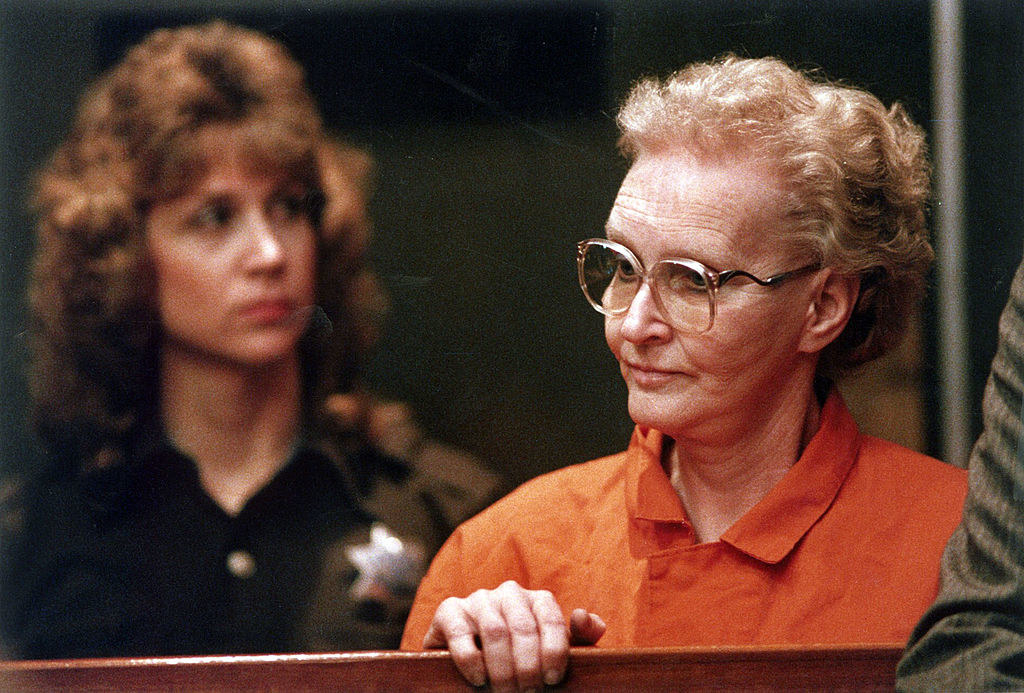 Dorothea in court, in a prison jumpsuit
