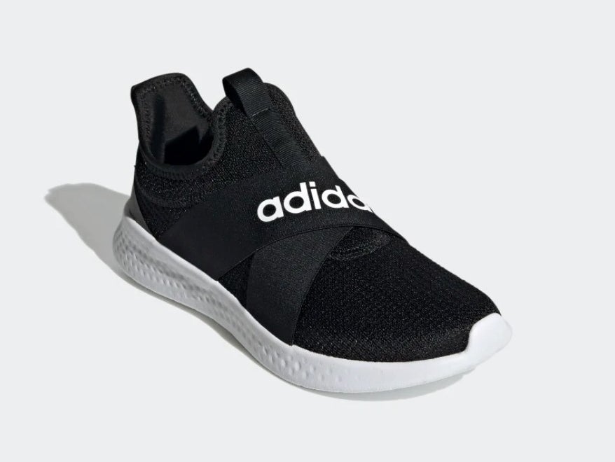 A pair of black slip-on shoes