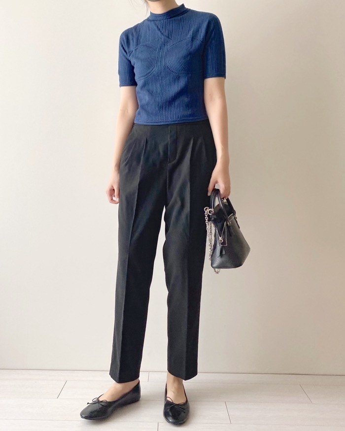 UNIQLO（ユニクロ）のオススメのトップス「3Dメッシュセーター（5分袖）」のコーディネート