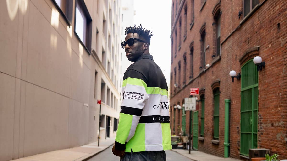 Nigel Sylvester is featured in a range of exclusive photos wearing a selection from the new collection, which arrives ahead of the Miami Grand Prix.