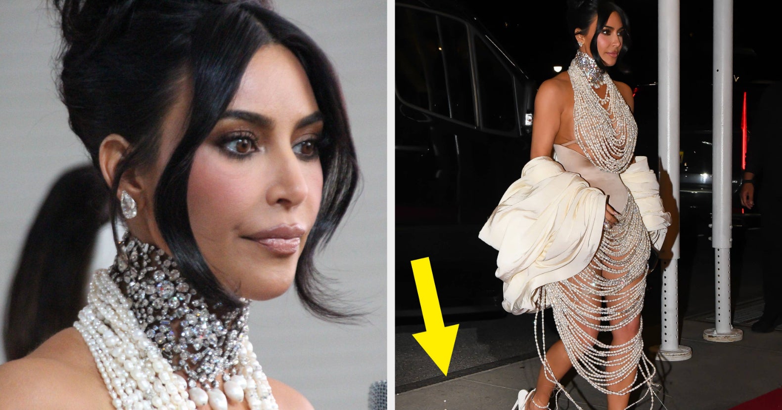 Kim Kardashian in Spanx to wear split skirt morning after Met Gala